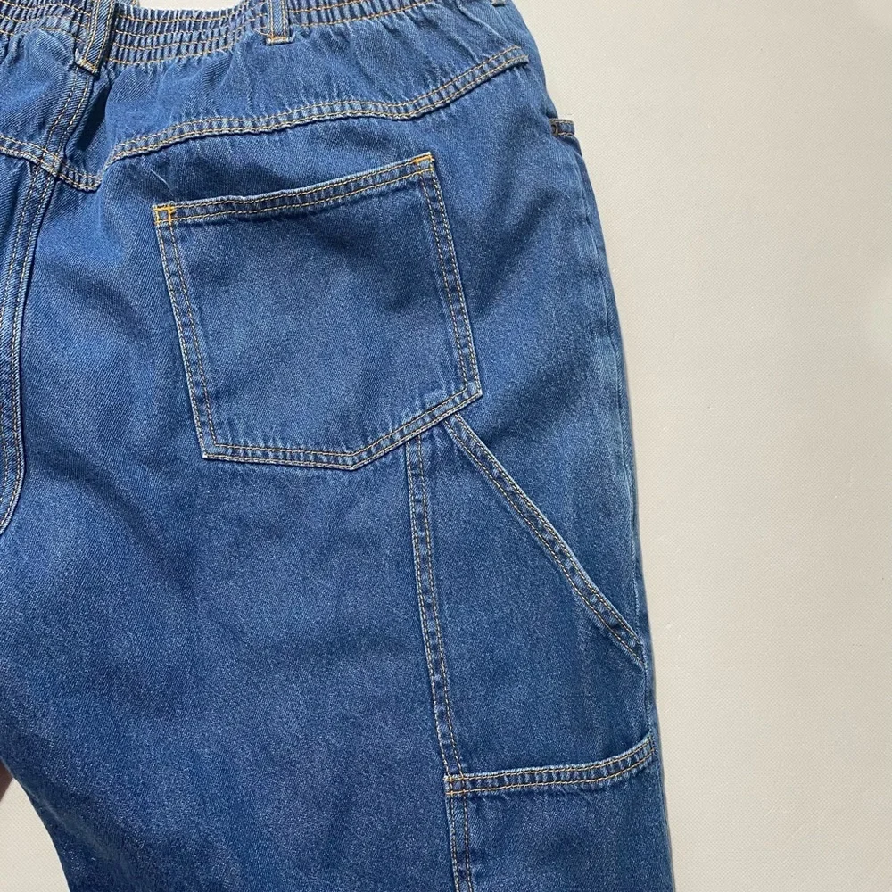 GOOD- Size 42L Mens Habands Ice House Flannel Lined Pants Warm Insulated Blue